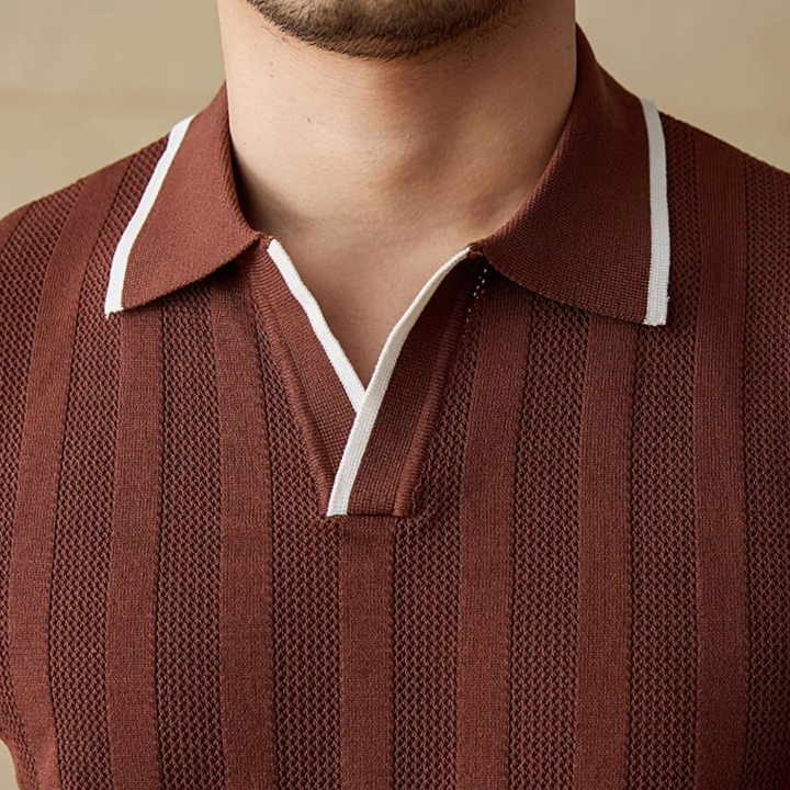 Polo Tricoté à Manches Courtes