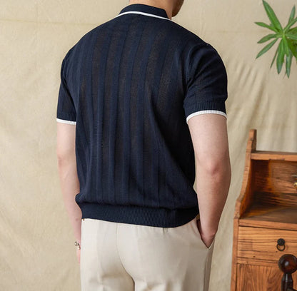 Polo Tricoté à Manches Courtes