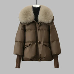 LYNA - Manteau d'hiver avec col en fourrure 