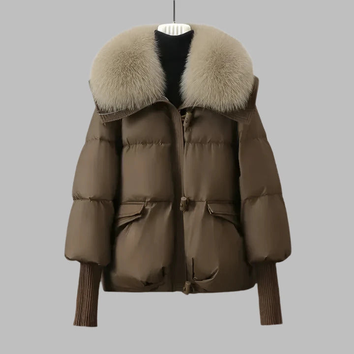 LYNA - Manteau d'hiver avec col en fourrure 