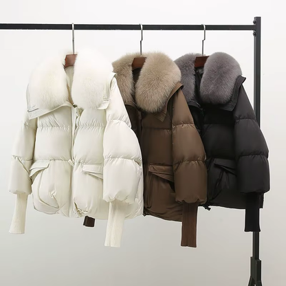 LYNA - Manteau d'hiver avec col en fourrure 