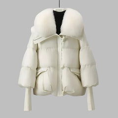 LYNA - Manteau d'hiver avec col en fourrure 
