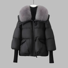 LYNA - Manteau d'hiver avec col en fourrure 