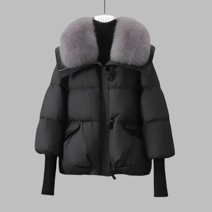 LYNA - Manteau d'hiver avec col en fourrure 