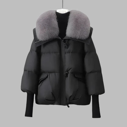LYNA - Manteau d'hiver avec col en fourrure 