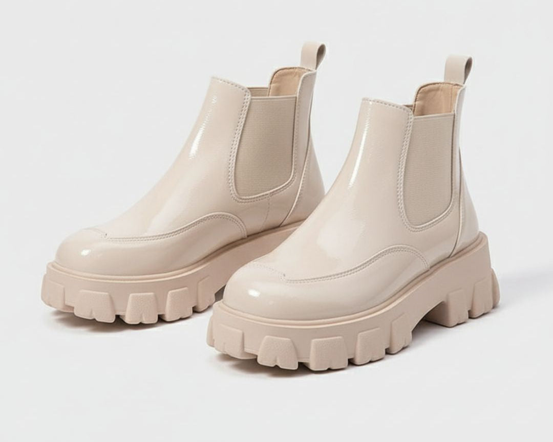 Bottines vernis à plateforme