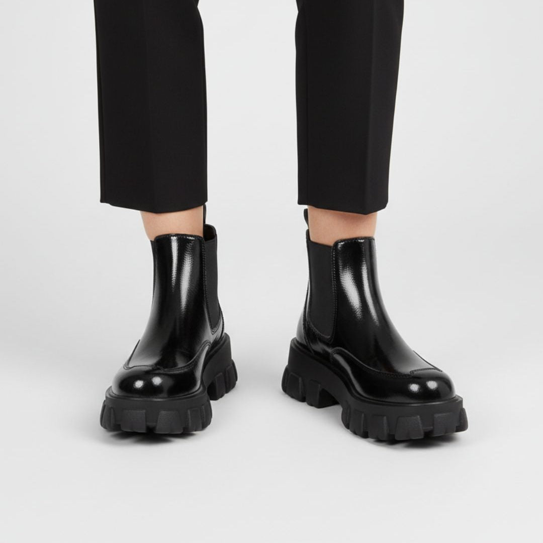 Bottines vernis à plateforme