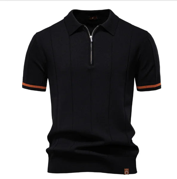 Polo à texture côtelé