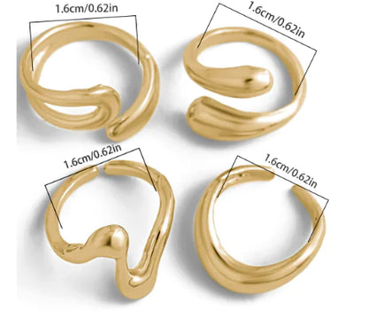 Set Bagues Luna (4 pièces)
