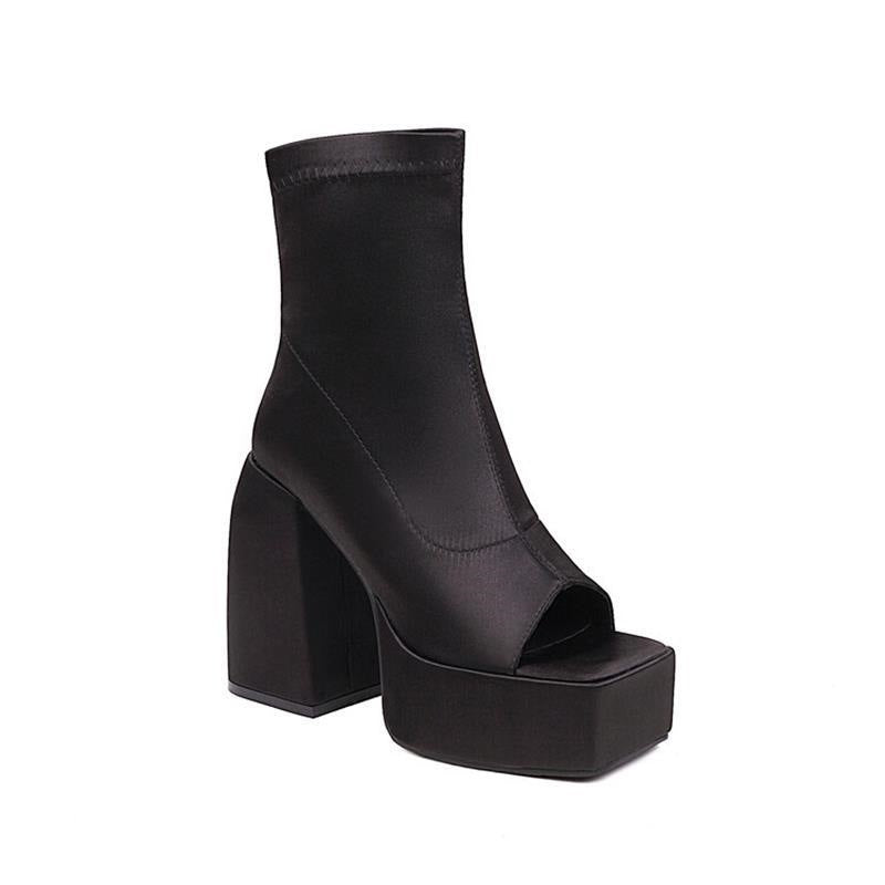 Bottines Satinées à Talons