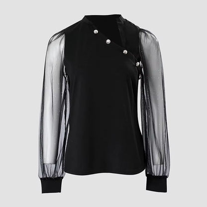 LÉNA - Haut chic à manches transparentes