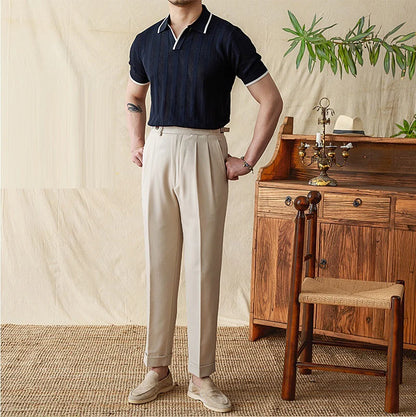 Polo Tricoté à Manches Courtes