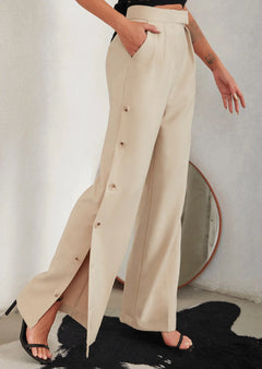 Pantalon à Boutons Latéraux