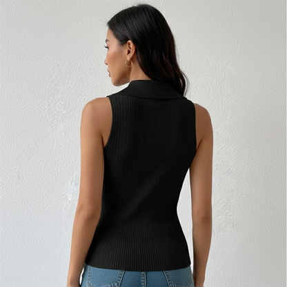 Haut tricoté sans manches