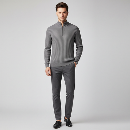 Pull à Rayures Zippé