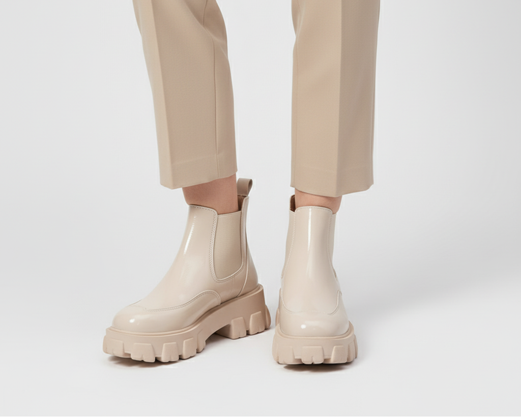 Bottines vernis à plateforme